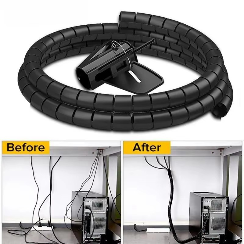 Cable Lock Flexible - Protecteur de Fil de Câble Noir,