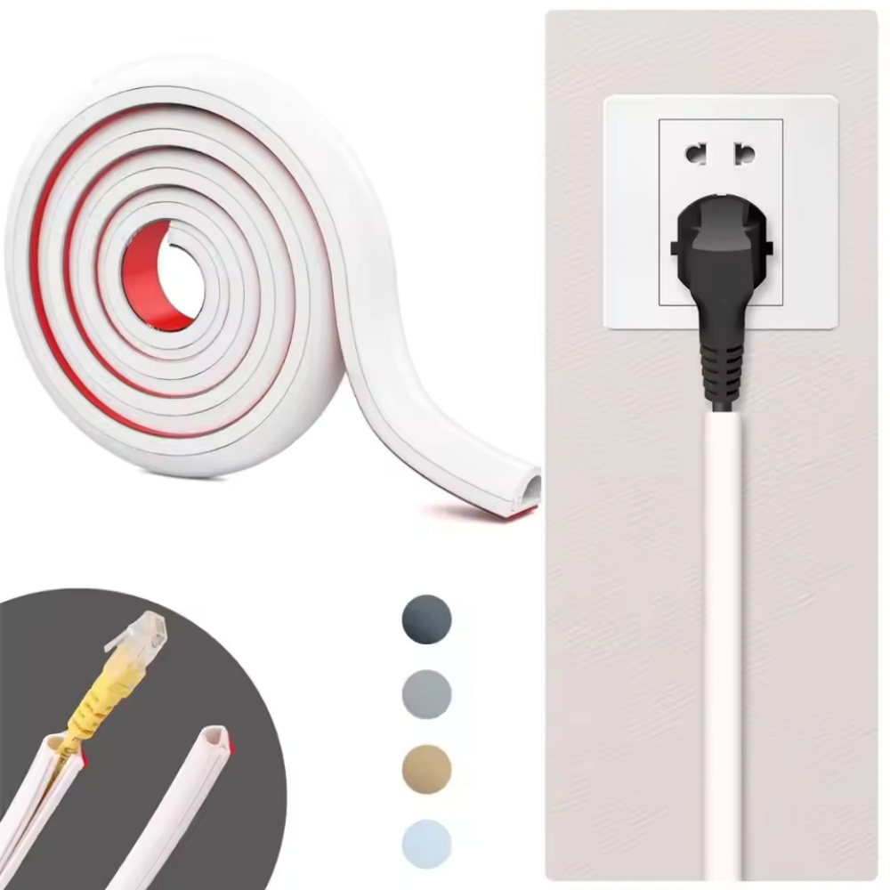 Cable Lock Flexible - Cache-câble mural auto-adhésif professionnel, 1m/39,37 pouces,