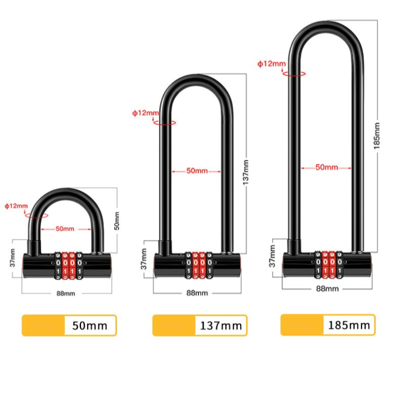 Cadenas antivol en U étendu 18 - Cable Lock Flexible avis et prix